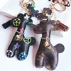 Nyckelringar läderdesigner Keyring Pu Animal Pendant Bag Charms Keychains Söta modegåva smycken Tillbehör Tecknad giraff Key Chains Ring Holder