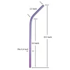 Wholes 100 Stück Metall-Trinkhalme, wiederverwendbar, hochwertiger 304-Edelstahl-Trinkschlauch, 267 mm, 6 mm, umweltfreundlich, gebogene Strohhalme8933305