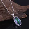 10 -st LuckyShine Uitstekende glans Ovale Multicolor Natural Mystic Topaz Gems Silver Zicon Hangers Kettingen Holidy Wedding Party8669744