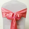WedFavor 100pcs Peach Banquet Satin Chair Sash Wedding Chair Bow Tie For Hotel Party Event Decoration