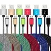 Type C Micro V8 USB Cables 1M 2M 3M Shicay Braided Fabric Twist Cable for Samsung S6 S7 S9 NOTE 8 HTC