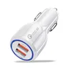 QC3.0 Portable Car Charger LED Quick Charging 12V 3.1A 2.4A Dual USB Port Cigarettändare Socket Adapter Fast Charge Car Accessories