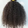 곱슬 머리카락 extensio100 % 처리되지 않은 처녀의 인간의 머리 extensiions 처녀 몽환어 아프리카 곱슬 곱슬 클립 인간의 머리카락 확장 9pcs / set