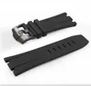 Watchband Man 28mm Watch Band Black Red Orange Gray Gul Waterproof Silicone Rubber Diver Rem Rostfritt stål Pin B260E