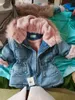 Children's cowboy plus velvet warm jacket Fashionable and simple design coat