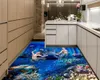 Papier peint de sol 3d personnalisé de toutes tailles, beau monde sous-marin, sirène, salon chambre à coucher, papier peint Mural d'intérieur de sol en 3D