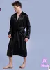 1pcs lot Long Robe faux Silk Soft Home Bathrobe Plus Size S-XXL Nightgown For Men Kimono solid Robes male satin pajamas248S