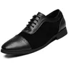 أحذية رسمية رسمية حقيقية مصمم سهرة من الجلد العلامة التجارية Brogue Shoes Men الكلاسيكية الإيطالية Oxford أحذية للرجال بني لباس بوتي