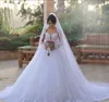 barato Dubai árabe Dubai vestidos de casamento lace mangas compridas puro pescoço applique tribunal trem casamento vestido de casamento formal vestido de festa de casamento