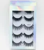 Stock 5 Pairs False Eyelashes with Holographic box,5 pairs Eyelashes with paper box,5 mixed pairs cheap price false lashes 5D01-5D06