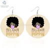 SOMESOOR Melanina Been Poppin Orecchini pendenti in legno africano Bubble Gum Girl Afro Natural Hair Design Ciondola gioielli per le donne Gifts6982013