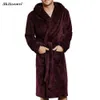 플러스 사이즈 4XL 5XL 겨울 가을 두꺼운 플란넬 남성용 여성용 목욕탕 신사 홈웨어 남성 잠옷 파자마 파자마