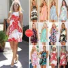 Vrouwen zomer boho korte jurk losse avond feestjurken plus size strand sundress solide losse grote swing jurk beach party mini jurken