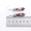 WOJIAER Natural Rhodochrosite GemStone Dangle Earrings Hexagonal Pointed Reiki Chakra Beads For Women Jewelry R3071