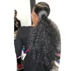 24 "Naturlig hästsvansförlängning Kinky Curly Wrap Around Clip In Osynlig Hög Hög Hårstycke Hårstycke Kvinnor Tjej Lady 160g DHL