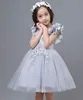 İşlemeli çiçek kız elbise Petal kol prenses elbiseler parti düğün bebek kıyafetleri 212y e8818913602