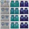 Män basket Alonzo Mourning Jersey Tyrone Msy Bogues Larry Johnson Vintage All Ed Purple Green White Home Uniform High Quality