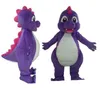 2018 factory sale new purple dino dinosaur mascot costume suit for adult to wear for sale