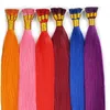 Vendita calda 100% vero trattamento per capelli alla cheratina brasiliana Capovolgo l'estensione dei capelli Blu Rosso Grigio Rosa Rosso Viola Vari capelli colorati 14-24 pollici