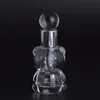 wholesale Stylish Transparent Small Bear 8ml Glass Bottle Drop Lovely Empty Perfume Bottles With Aluminum Cap