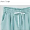 Verão Tamanho Grande Shorts Pants Mulheres Doce Cor Elastic confortável Tamanho Lady Cotton soltas Shorts Além disso,