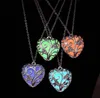 Heart Shaped Pendant Necklace Luminous Pendants in Dark Hollow out Type