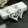 Ciondolo in argento cuore collana di modo t-Cuore d'argento della collana di puzzle della lettera di amore placcato per il regalo di Natale del regalo