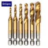 Drillpro HSS Tap Combinación Broca de avellanar de titanio Set Screw Tap Broca Conjunto de alta calidad