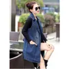 Outono denim colete feminino coreano plus size trespassado sem mangas jean senhoras colete longo elegante women039s coats1509914