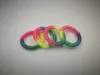 55cm Shiny RainBow Telephone Hair Cord Ponies Elastic Soft Flexible Plastic Spiral Coil Wrist Bands Girls Hair Accessories Rubber7068927