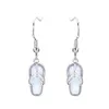 Mignon pantoufle blanc bleu opale de feu 925 boucles d'oreilles en argent Sterling mode femmes Zircon fête de mariage pendentif boucles d'oreilles 5324208