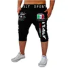 Shorts masculinos 2021 verão homens magros casual impresso bermudas bandeira curta digital homens homme