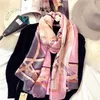 Мода новый дизайнер женский бренд шарф высококачественный 100% шелковый квадрат тонкой классической печати дизайн женские шарфы для женщин H-2205B