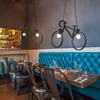 Lámparas colgantes de interior Retro Nordic Modern Iron Bicycle Chandelier Cafe Lighting LED Loft Bar Lámpara de techo Dormitorio Droplight Store Decoración para el hogar Regalo