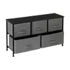 2-Tier Широкий гардероб Dresser, Детская Dresser башня с 5 Easy тяните ткань Тумбы и Metal Frame, многоцелевой Организатора Unit для шкафов,