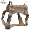 Tactische service hondenvest camouflage jagen molle k9 hondenharnas met zakjes water flesdrager tas874653333