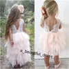 Cheap Lovely Short Flower Girls Dresses Lace Ruffles Tulle Tutu Dress Puffy Little Girls Formal Wedding Party Gowns FG1255