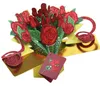 Tarjeta de felicitación 3D Rose Tarjeta de mensaje 3D Pop Up Glitter Rose para el regalo creativo del Día de San Valentín1