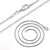 Long 16-28 pouces 40-80 cm 100% Authentique Solide 925 Colliers à tourtelles en argent sterling 1 mm Collier de chaînes de serpent pour femmes entier 2670