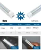 LED Shop Light 8Ft 120W 12000LM Tripla fila D Forma V T8 a forma di tubo LED integrato, bianco freddo Copertura trasparente Alta potenza