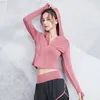 Laufjacken Jacke Frauen Langarm Hoodie Yoga Sportbekleidung für Fitnessstudio Kleidung Quick Dry Jersey Fitness Work Out Top weiblich