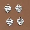 DIY Jewelry Accessories Retro Alloy Love Letter Charms Made With Heart Pendant For Necklace Bracelet Bronze And Silver