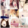 52Pcs/lot temporary tattoo set colorful butterfly bird decal flower tattoo sticker female kids Flash Tattoo Arm Shoulder sticker