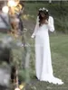 2020 Bohemian Wedding Dresses V Neck Backless Sweep Train Chiffon Beach Garden Country Bridal Gowns vestido de novia Plus Size