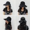 New Ventilate Straw Hat Women Folding Sun Hats With Bowknot Empty Top Wide Brim Hats Spring Summer Fedora Hat Cap