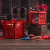 Lanterna Caixa Doces Favor Chinês Vermelho De Madeira Laser Corte Caixas De Casamento Caixas De Presentes