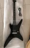 Custom 24 Frets RICH Stealth Chuck Schuldiner Gloss Black Electric Guitar Ebony Fingerboard, Wrap Around Tailpiece, Single Bridge Pickup