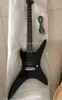 Özel 24 Perde ZENGİN Stealth Chuck Schuldiner Parlak Siyah Elektro Gitar Abanoz Klavye, Arka Parçayı Sarın, Tek Köprü Manyetik