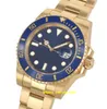 Наручные часы Original Box Casual Современные мужские часы 116618 Желтое золото Керамическая рамка Синий циферблат 40 мм Часы