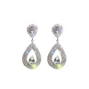 Femmes Bling Bling strass boucle d'oreille goutte d'eau forme cristal mariage mariée boucle d'oreille cadeau pour l'amour petite amie